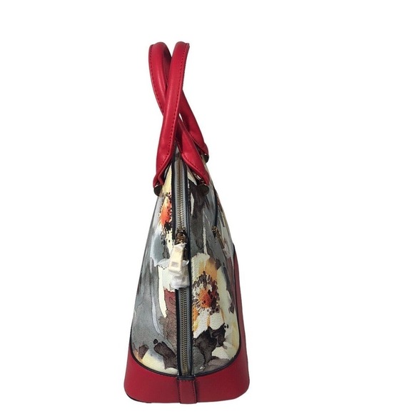 Isabelle Tribal One Leopard Dome Satchel Vegan Gray Watercolor Artsy Tote Bag - Picture 7 of 12